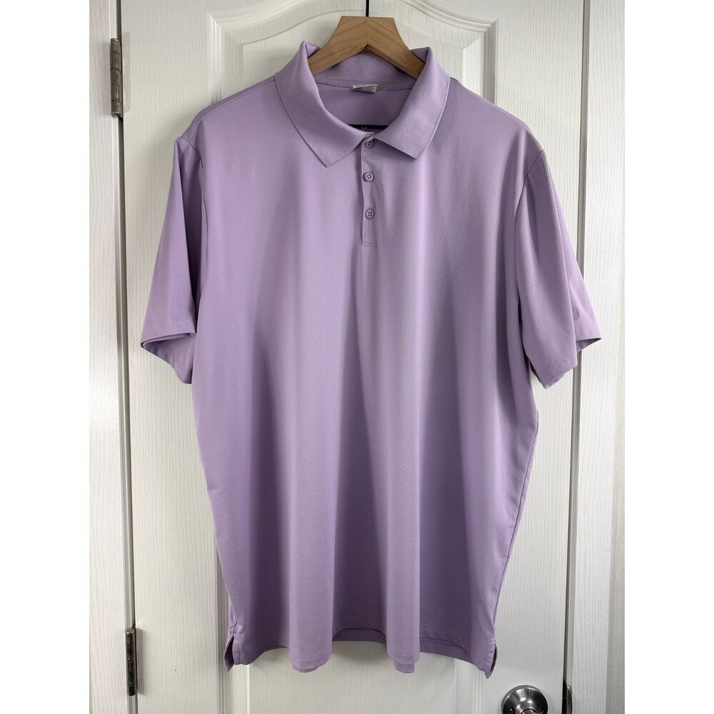 All In Motion Men's Short Sleeve Performance Polo Shirt Light Purple Size XL
